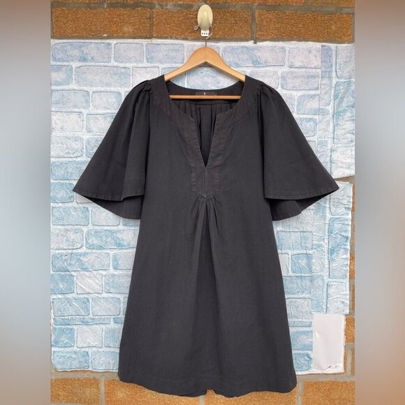 POMANDER PLACE Black Finley Flutter Sleeve Dress size large - Picture 2 of 13